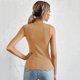 thumbnail image 3 of Camiseta sin mangas delgada para mujer, camiseta sin mangas con cuello en U, informal, de moda, Color puro, versátil, para verano, 3 of 6