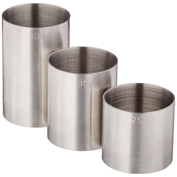 Juego De Medida Dedal Barfly 25/35/50 Ml. Acero Inoxidable