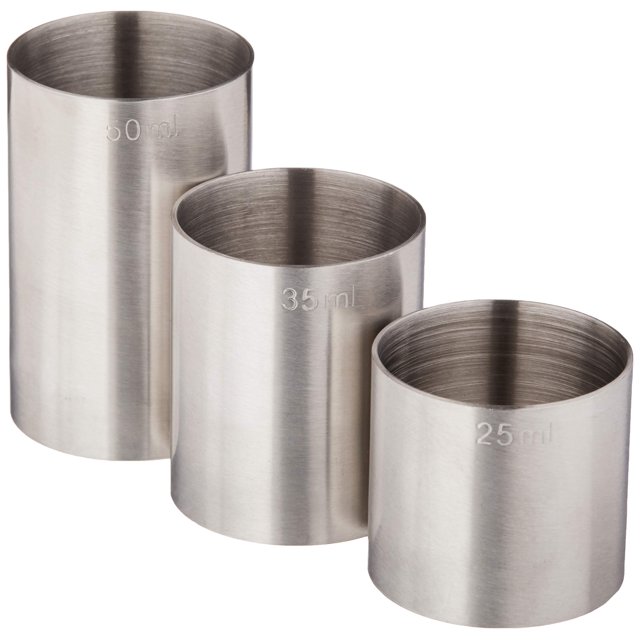 Juego De Medida Dedal Barfly 25/35/50 Ml. Acero Inoxidable