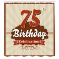 thumbnail image 3 of Ambesonne Retro Shower Curtain, Birthday Age Number, 69"Wx70"L, Scarlet Brown Eggshell, 3 of 3