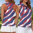 thumbnail image 4 of Jeiento Matching Couple Outfits Fashion Sleeveless Golf Shirt for Women 250 Years USA Tennis Tank Tops Men Running Shirt with Collar Sports Athletic Shirts, Women's 2XL, 4 of 7