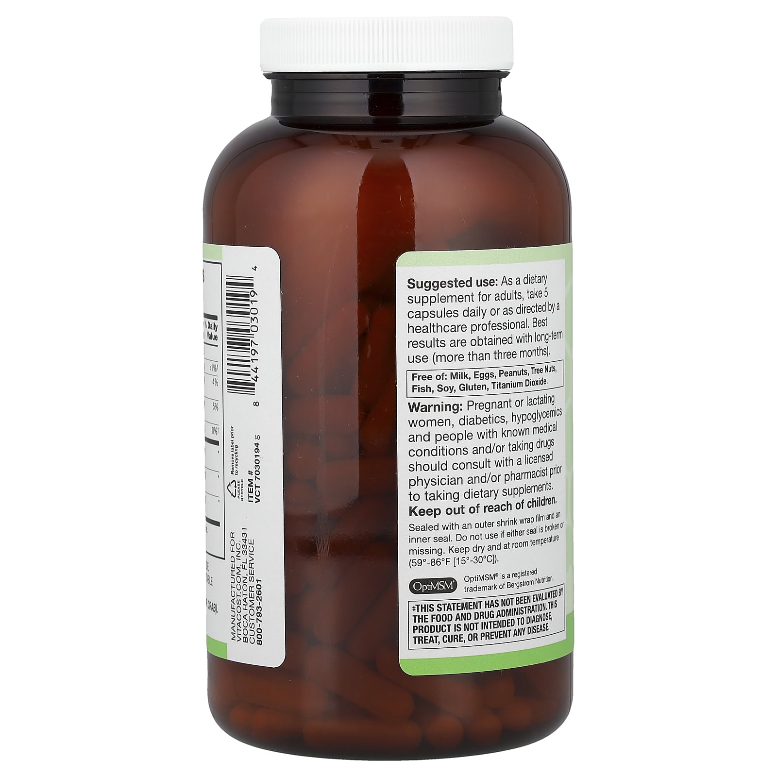 Vitacost Synergy®, Glucosamine, Chondroitin & MSM, 240 Capsules