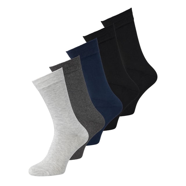 JACK&JONES calcetines hombre bambú pack de 5 - JACBASIC, Talla única Gris/Azul/Negro 40-46