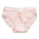 thumbnail image 4 of Bragas de color liso para mujer Hilo transpirable Algodón de tiro medio con ribete de encaje Bowknot Abanopi Rosa claro M, 4 of 5