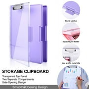 sixwipe Clipboard with Storage, 8.5x11 Heavy Duty Boards with 2 Storage Case and Compartment Translucent, Nursing Clipboard Folder Case for Office Supplies