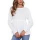 thumbnail image 1 of CAMISETA DE MANGA LARGA CON DOBLADILLO PEPLUM DE INSPIRE CHIC PARA MUJER TALLA XL BLANCA, 1 of 6