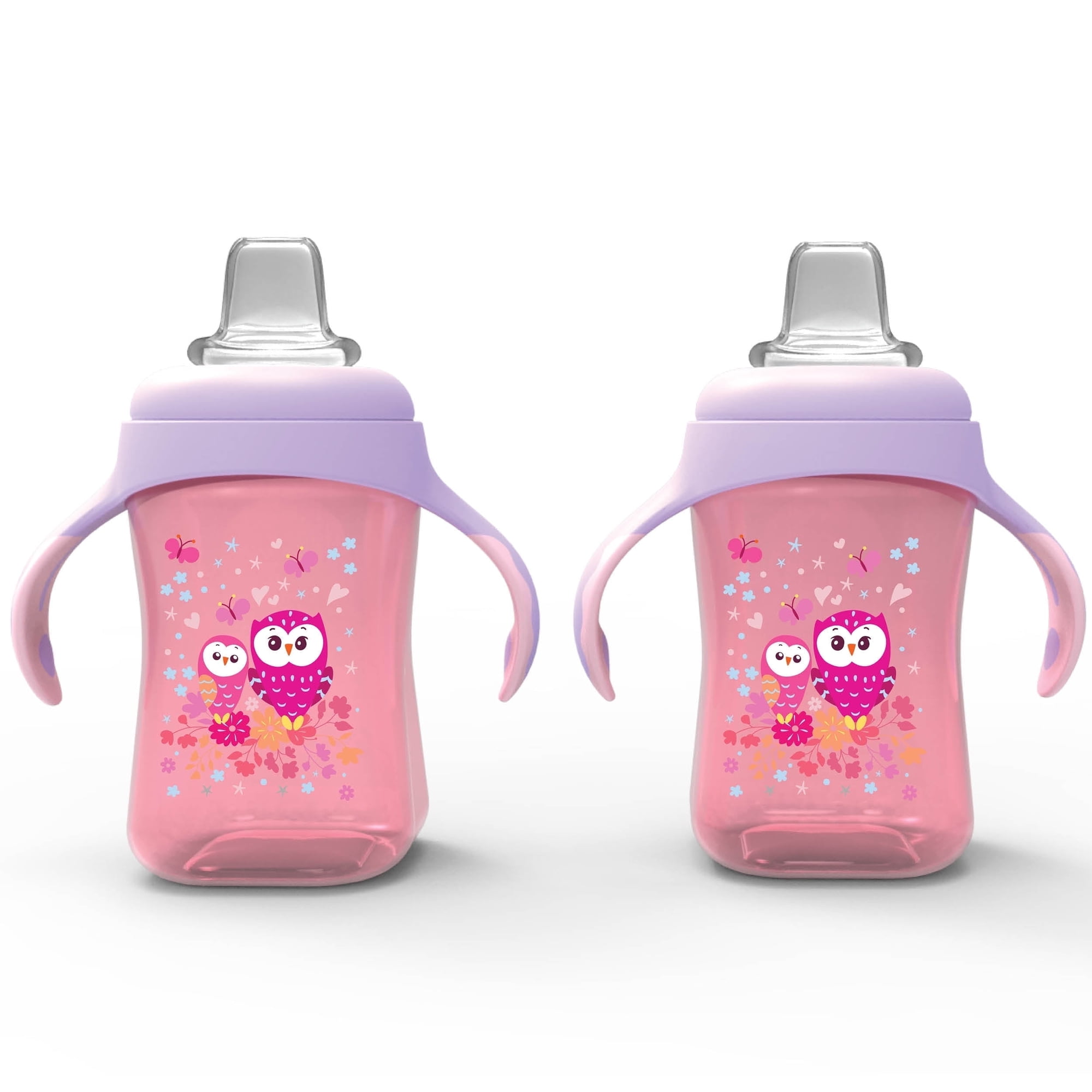 Avima Baby Sippy Cup, Trainer, Soft Spout, Spill-Proof, BPA-Free, 10 oz, Pink, 2 Count