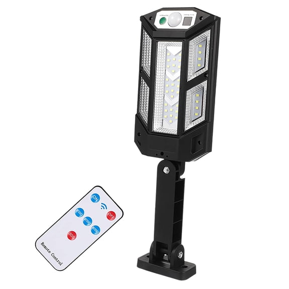 AZSHOP Solar Street Lights Waterproof, Outdoor Motion Sensor Flood Light with Remote Control, Dusk to Dawn Security Street Light for Garden Yard Garage Porch Courtyard Patio Pathway