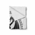 thumbnail image 2 of Celtic Dragon Soft Flannel Fleece Throw Blanket, Girded Creature Necks in Circle Tribal Motif Frame Print, Cozy Plush for Indoor and Outdoor Use, 70" x 90", Charcoal Grey and White, by Ambesonne, 2 of 6