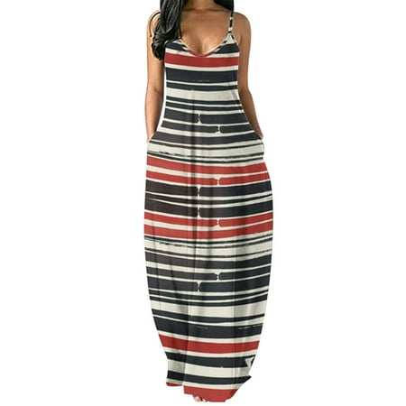

Frontwalk Long Nightgown for Women Sexy Chemise Sleepwear Summer Sleeveless Nightshirt Plus Size Lounge Maxi Long Dress