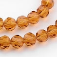 thumbnail image 3 of Transparent Glass Bead Strands Imitate Austrian Crystal Faceted(32 Facets) Round Goldenrod 4mm Hole: 1mm about 87~93pcs/strand 32~33cm, 3 of 3