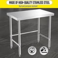 thumbnail image 7 of AOILE Stainless Steel Prep Work Table – Open Base Kitchen & Restaurant Table, Heavy-Duty Workstation, 7 of 7
