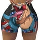 thumbnail image 2 of Fotbe Blue Dinosaur Shorts Sin Costuras – Shorts Deportivos de Cintura Alta para Mujer, Elásticos para Gimnasio, Yoga, Running o Ciclismo-Large, 2 of 8