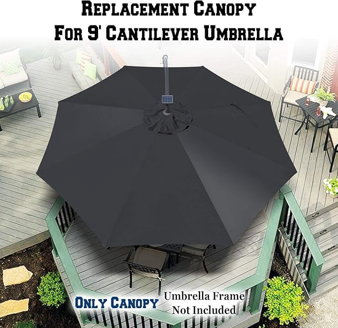 9ft Umbrella Top Cover Only Canopy 8rib Patio Replacement Canopy Outdoor (Canopy Only)