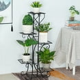 thumbnail image 2 of 5 Tier Metal Plant Stand Indoor Outdoor, Upgraded Tall Iron Spiral Corner Plant Shelf- Tiered Storage Flower Pot Holder Display Organizer for Balconies, Living Rooms, Courtyards, Gardens, Black, 2 of 3