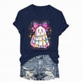thumbnail image 7 of Towmus Halloween Shirt Women Oversized Sequin Ghost Graphic Tshirt Fall Short Sleeve Tee Tops, 7 of 7