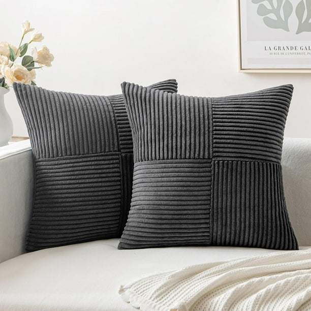 2 Packs de Fundas de Almohada Decorativas Bohemias para Sofá, Cama, Decoración Del Hogar, 18x18 Pulgadas, Gris