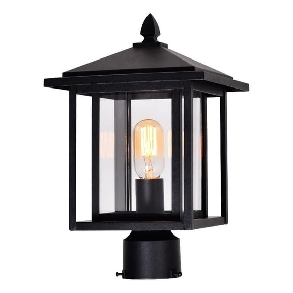 CWI Lighting Crawford 1 Light Farmhouse Metal Outdoor Lantern Head in Black