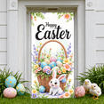 thumbnail image 6 of Colorful Easter Eggs Happy Easter Banner Cute Bunny Easter Display Floral Design Spring Theme Easter Backdrop for Easter Party Spring Celebration Family Gathering, 6 of 9
