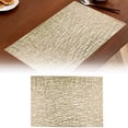 thumbnail image 2 of Minimalist Placemat 45X30Cm Gold， Placemats Vinyl Rectangle Metallic Wipeable Place Mats Washable Non Stain Hollow Kitchen Dining Table Mats for Wedding Decoration, 2 of 6