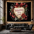 thumbnail image 6 of Red and gold Wrapped with Love heart ornament, bow, Elegant holiday romance Style for Romantic decor enthusiasts, Thoughtful Gift for Bedroom, living room, entryway, Tapestry Wall Hanging, 6 of 7