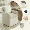 thumbnail image 3 of CHITA Dining Arm Chair with Caster Wheels for Kitchen Fabric Upholstered Dining Room Chair, Linen, 3 of 12