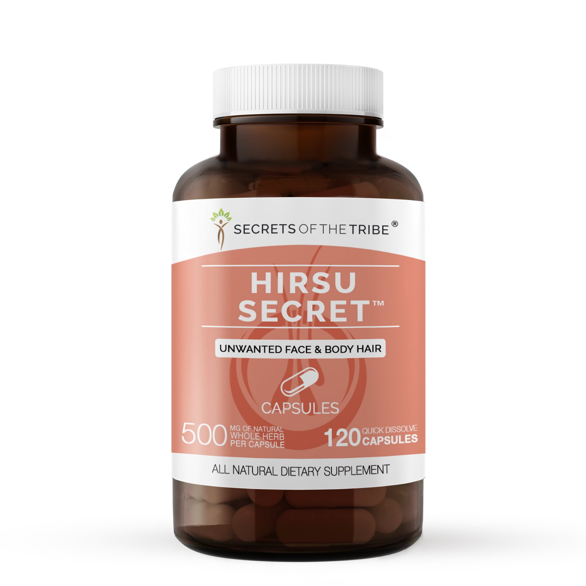 Hirsu Secret 120 Capsules, 500 mg, Saw Palmetto, Black Cohosh, Vitex