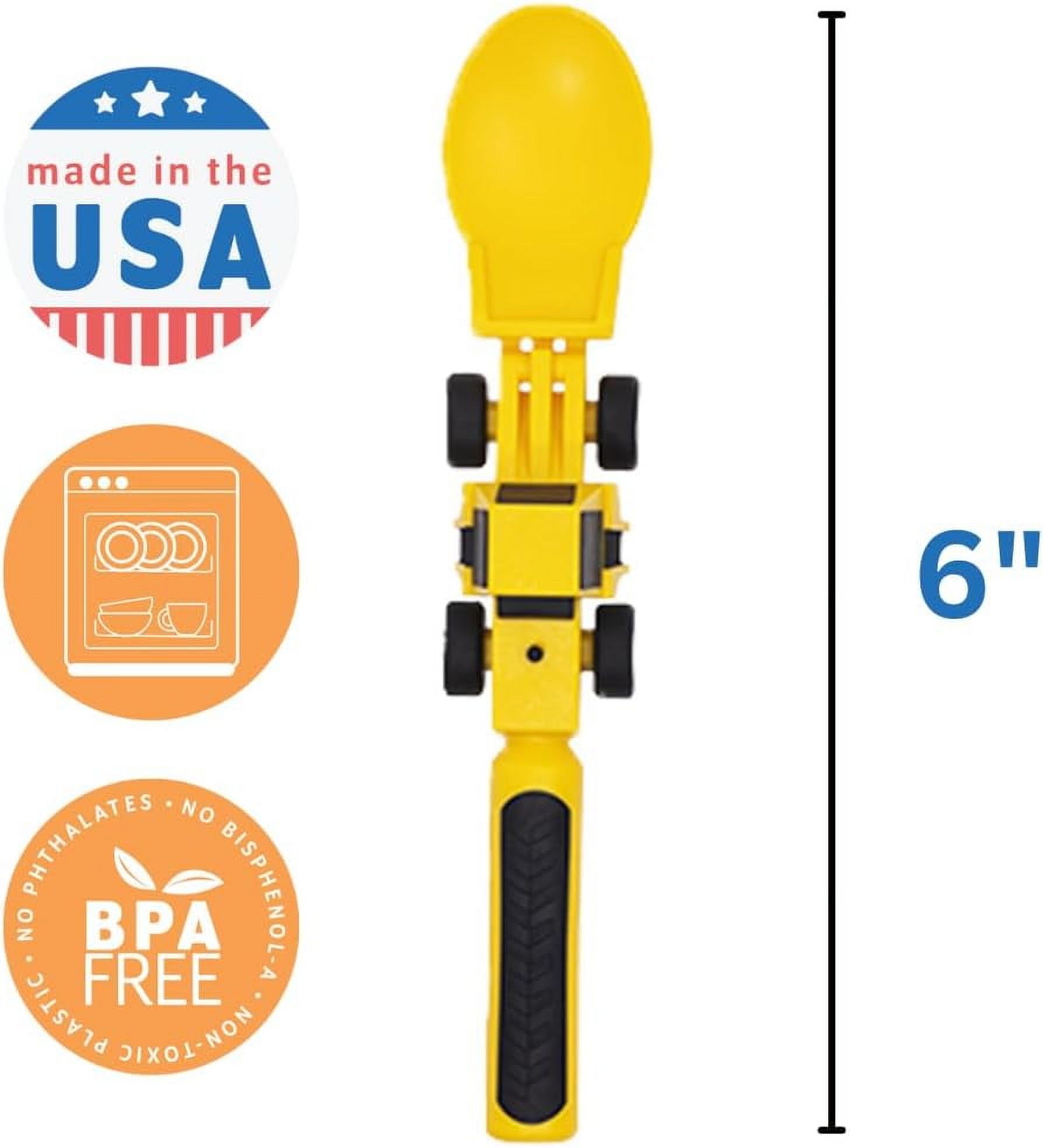 Constructive Eating Set of 3 Construction Utensils - Made in USA - Silverware for Toddlers and Kids - Made With Materials Tested for Safety