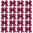 thumbnail image 1 of Hipcheer 20 lazos grandes de 8.0 in para animar a niñas, hechos a mano, cinta de grogrén, accesorios para el pelo para adolescentes y niñas, deportes de animadora de softbol (granate 2), 1 of 5