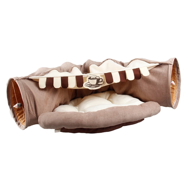 Tubo De Plegable Crackle Cat Crinkle Play Para Juguete De Entretenimiento Para Mascotas café Salvador Juguete del túnel del gato