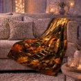 thumbnail image 6 of Whimsical Chipmunk Autumn Forest Cottage, Mystical Woodland Scene, Warm Flannel Blanket for Cabin and Lodge with Detailed Artwork, Art Lovers Thanksgiving Gift, Fantasy Home Decor, 6 of 9