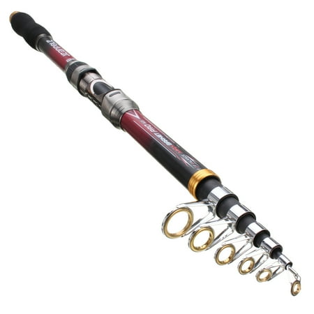 Graphite Telescopic Rod - 12ft Superhard Carbon Fiber Telescopic Fishing Rod - Portable Retractable Spinning Fishing Rod Pole for Travel Saltwater Freshwater Fishing