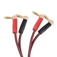 thumbnail image 1 of Banana Plug Cable Right Angle Cable Pure Copper Hi Fi Pure Copper Speaker Cable Right Angle L Type Banana Plugs Line Wire Red Black 1 Meter, 1 of 8