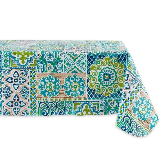 DII Spanish Tile Vinyl Tablecloth 60x84