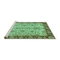 thumbnail image 2 of Ahgly Company Machine Washable Indoor Round Oriental Turquoise Blue Traditional Area Rugs, 6' Round, 2 of 4