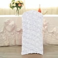 thumbnail image 6 of Balsa Circle 10 White Satin Raised Roses Spandex Stretchable Banquet Solid Chair Covers Slipcovers, 6 of 8