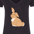 thumbnail image 4 of Inktastic Easter Cute Floppy Ear Brown Bunny Women's V-Neck T-Shirt, 4 of 5