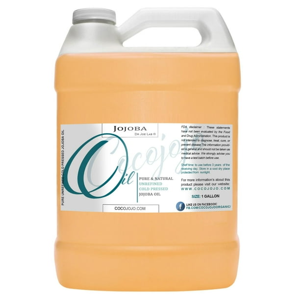 Aceite de jojoba Cocojojo orgánico, 3,8 L, prensado en frío para piel y cabello