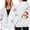 White, variant on NinXxx Ladies' Christmas Zipper Long Sleeve Pocket Drawstring Hooded Sweatshirt Beige M