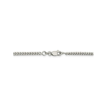 3 Silver Plated Chains - 3 mm 925 Sterling Silver Classic Curb Chain Necklace - 22 Inch