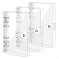 thumbnail image 1 of 3 Pack A6 Transparent Soft PVC 6 Ring Binder Cover Clear Binder Notebook Cover A6 Binder for Refillable Notebook, 1 of 6