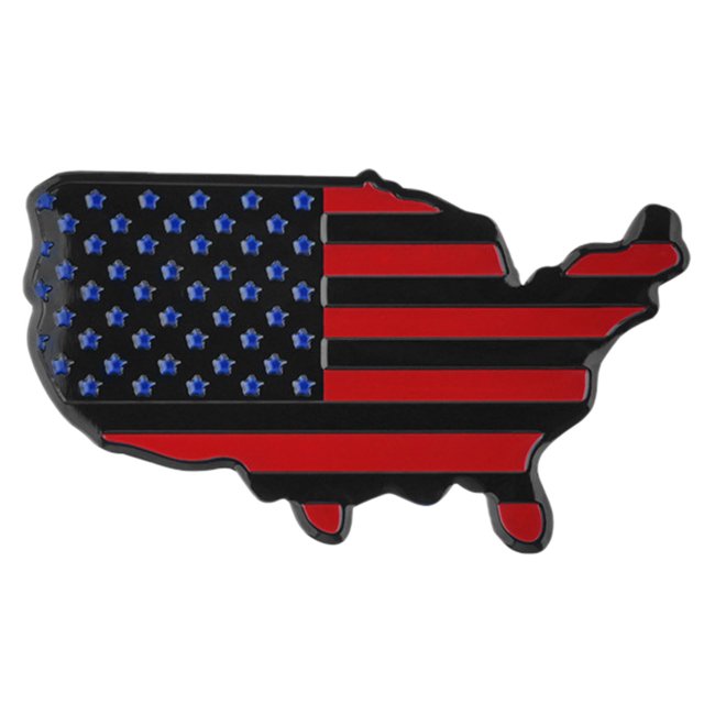Adhesivo para coche de EE. UU. Pegatina patriótica Bandera metálica Mapa Vinilo negro Accesorios de exterior para coches, camiones y SUV