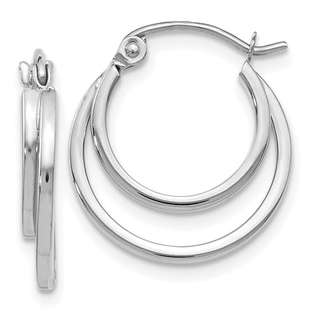 FJC Finejewelers 14k White Gold Polished Hinged Hoop Earrings Female Adult