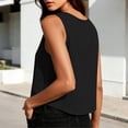 thumbnail image 6 of Aboser Womens Cotton Linen Tank Tops Dressy Casual Button Down Shirts Lightweight Sleeveless Summer Tanks Loose Scoop Neck Blouses, 6 of 9