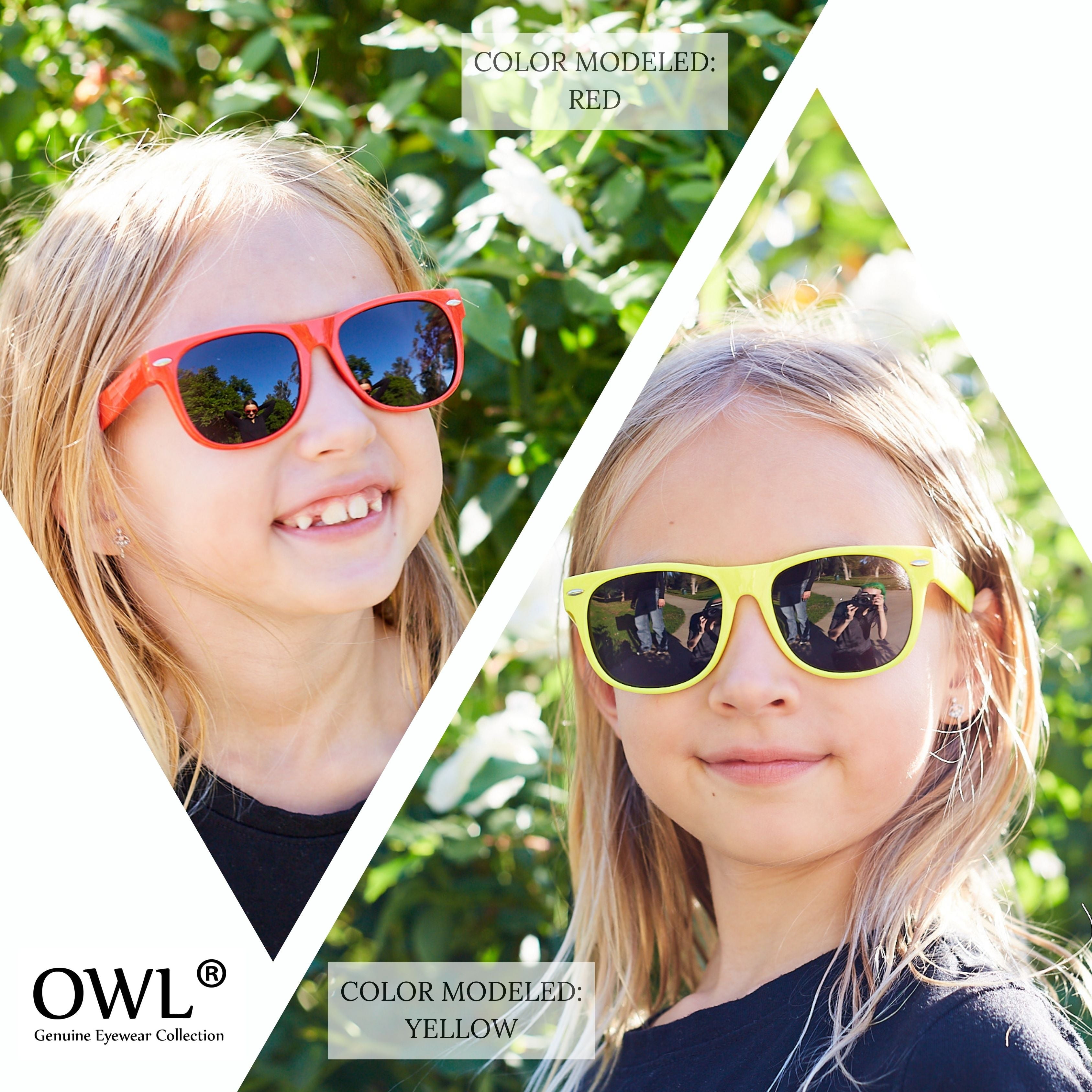 OWL Matte Frame Kids Sunglasses UV400 Protection Polarized Anti-Glare Toddler Sunglasses Bulk (10 Pack)