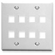 ICC IC107FD8WH Face Plate  Flat  2-Gang  8-Port  White