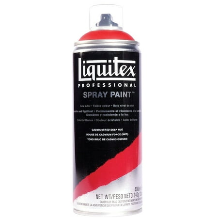 - Liquitex Water Based Professional Spray Paint, 400 ml Aerosol Can, Cadmium Red Deep