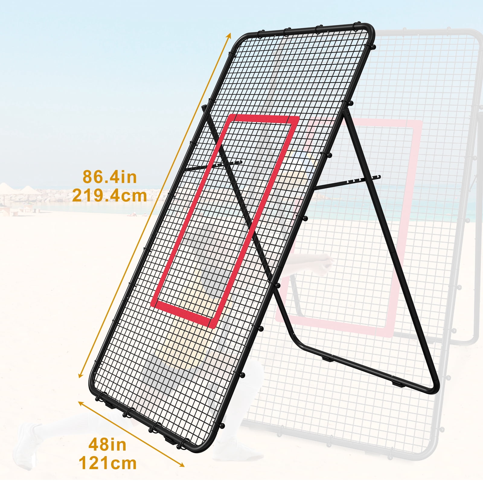 Oumilen Black Baseball Rebounder Portable Training Pitch Back