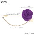 thumbnail image 2 of Uxcell Men Cloth Rose Flower Pin, Suit Lapel Stick Boutonnieres, Purple 2 Pcs, 2 of 6