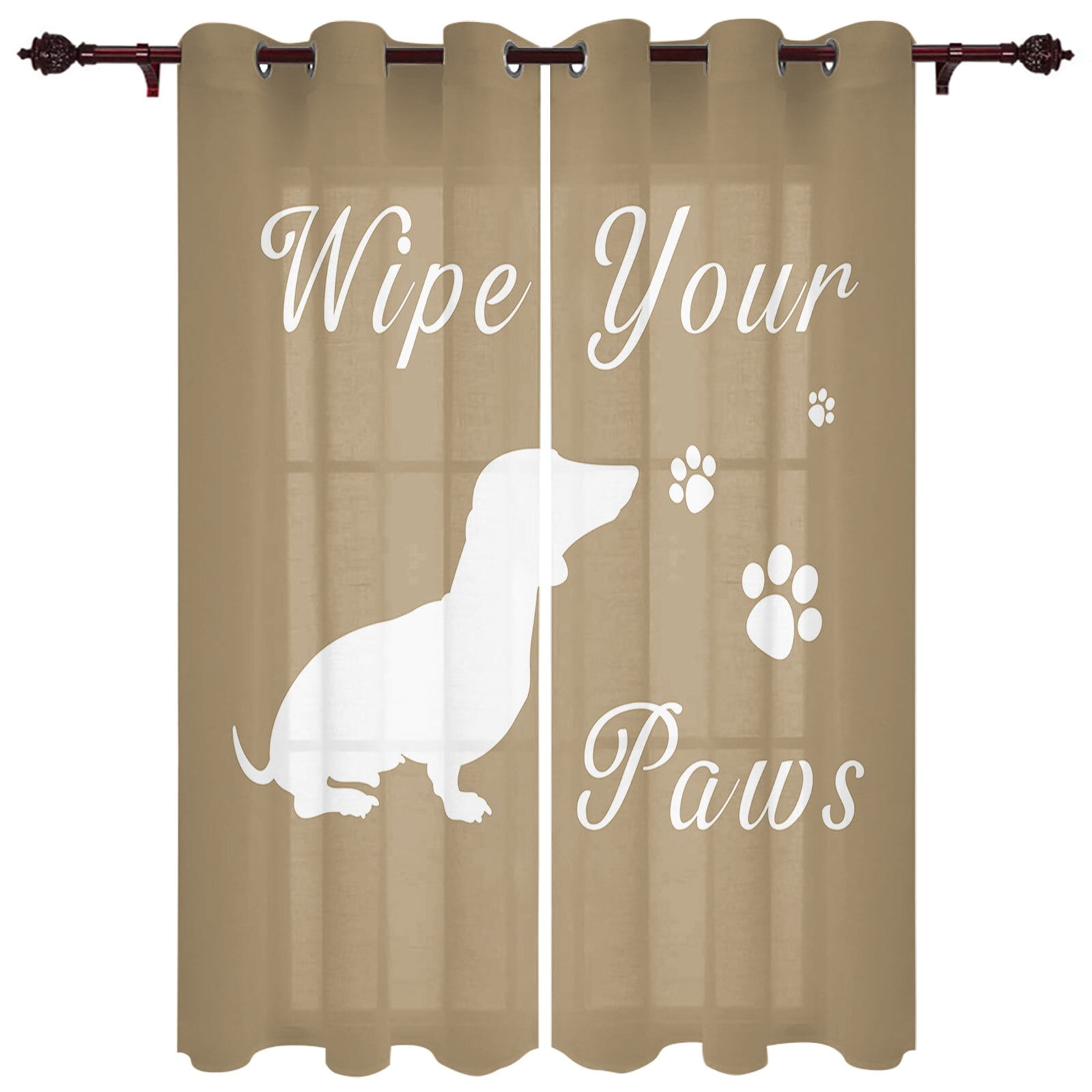 Colour Dog Paw Print Window Curtains Curtains for Living Room Decorative Items Living Room